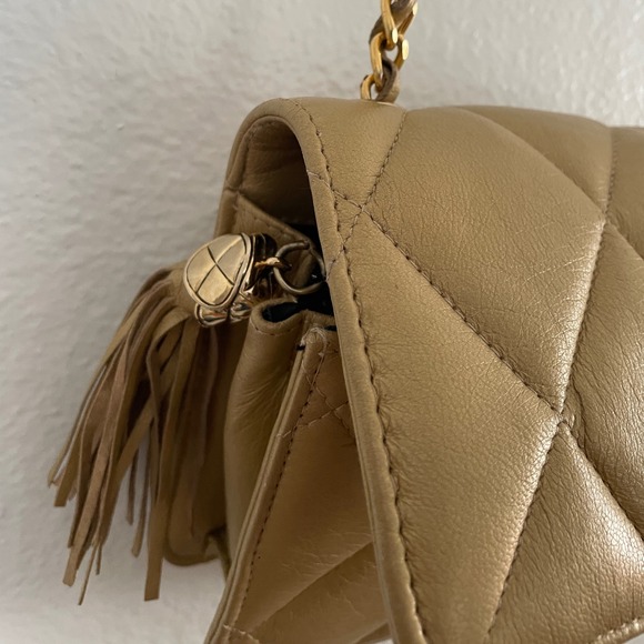 Quilted Mini Baguette Shoulder‎ Bag Gold Chain Crossbody Purse - Picture 8 of 10